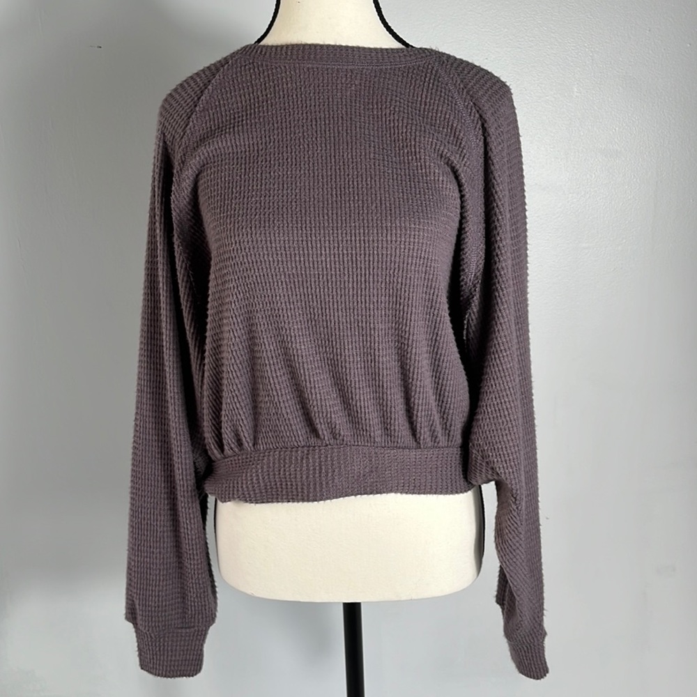 VINTAGE HABANA SWEATSHIRT OPEN BACK TIE WAIST SIZE M COLOR GREY NWT